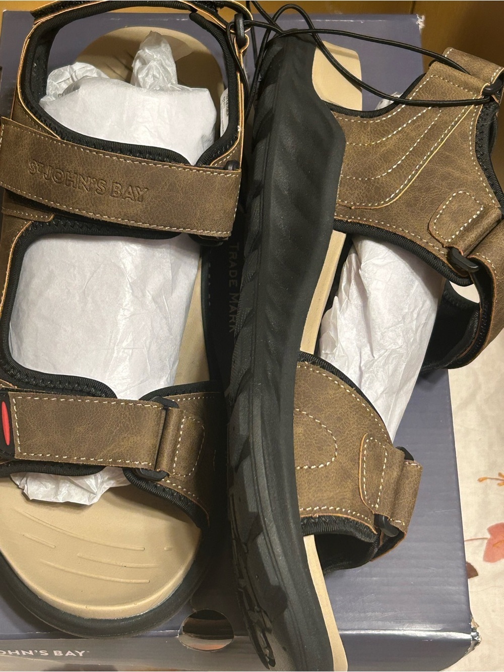 St John's Bay Men's Strap Sandals SJB Huron Size 12M New In Box - Picture 7 of 11